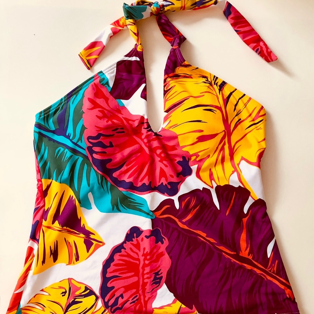 Jantzen Tankini Top Swimwear, Sz 10, Halter Style - Picture 3 of 7